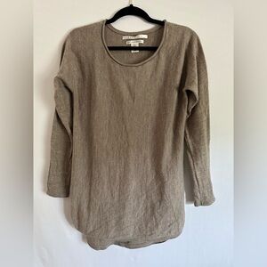 Max Studio Sweater Women’s M Taupe Brown Tunic 100% Extra fine Merino Wool